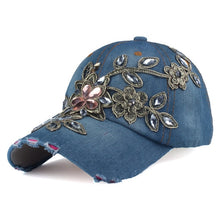 Load image into Gallery viewer, Cap with Flower Canvas
