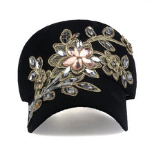 Load image into Gallery viewer, Cap with Flower Canvas