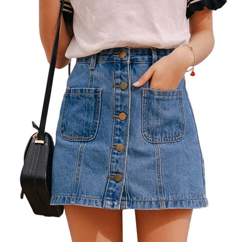 High Waist A-line Mini Skirt