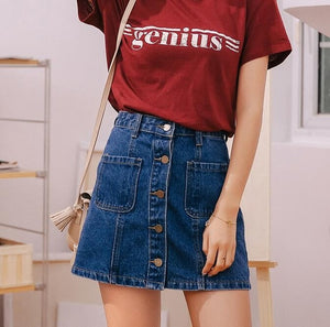 High Waist A-line Mini Skirt