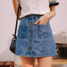 Load image into Gallery viewer, High Waist A-line Mini Skirt