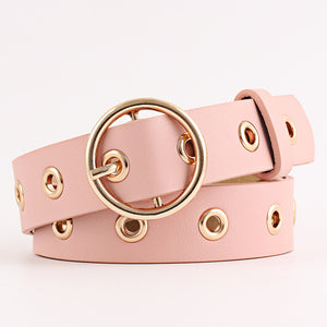 Round Metal Pin Buckle Circle Belt