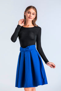 Casual Bow Pleated Skirt