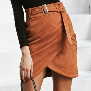 High Waist Belt Skirt