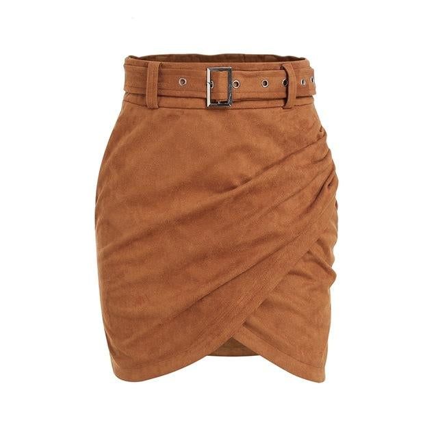 High Waist Belt Skirt