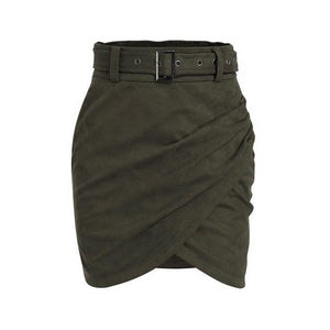 High Waist Belt Skirt
