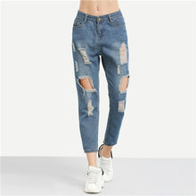 Load image into Gallery viewer, Ripped Distressed Ankle Jeans