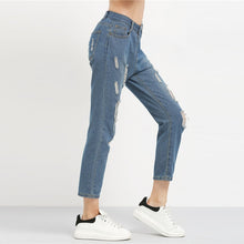 Load image into Gallery viewer, Ripped Distressed Ankle Jeans