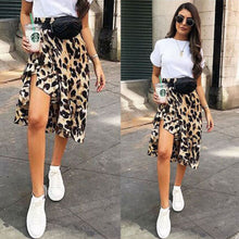 Load image into Gallery viewer, High Waist Leopard Skirt