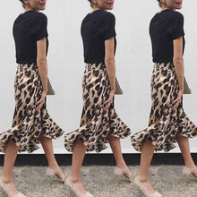 Load image into Gallery viewer, High Waist Leopard Skirt