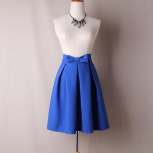 Casual Bow Pleated Skirt