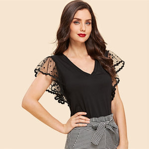 Vintage Dot Contrast T-shirt