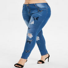 Load image into Gallery viewer, Butterfly Distressed Embroidered Jeans