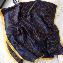 Load image into Gallery viewer, Plaid Silk Scarf For Women