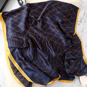 Plaid Silk Scarf For Women