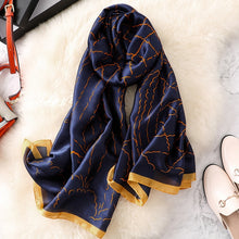 Load image into Gallery viewer, Plaid Silk Scarf For Women