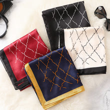 Load image into Gallery viewer, Plaid Silk Scarf For Women
