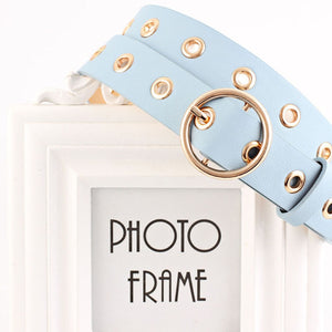 Round Metal Pin Buckle Circle Belt