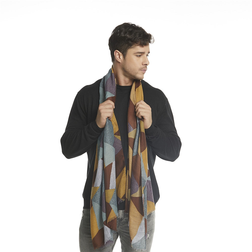 Men Patchwork Scarf