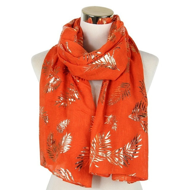 Fashion Gold Leaf Foil Shawls